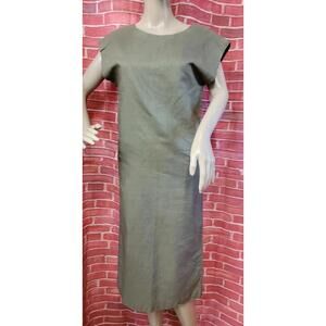 Bellissima Linen Blend green/gray Pencil Dress Women's Size 4 #C